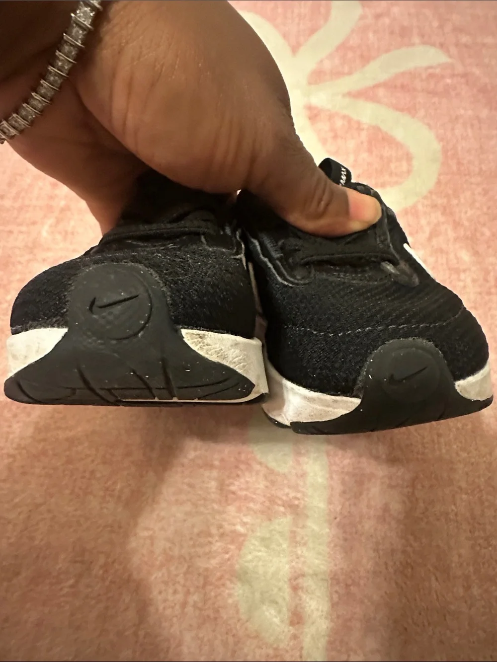 Nike Kids Black and White Air Max-style Sneakers